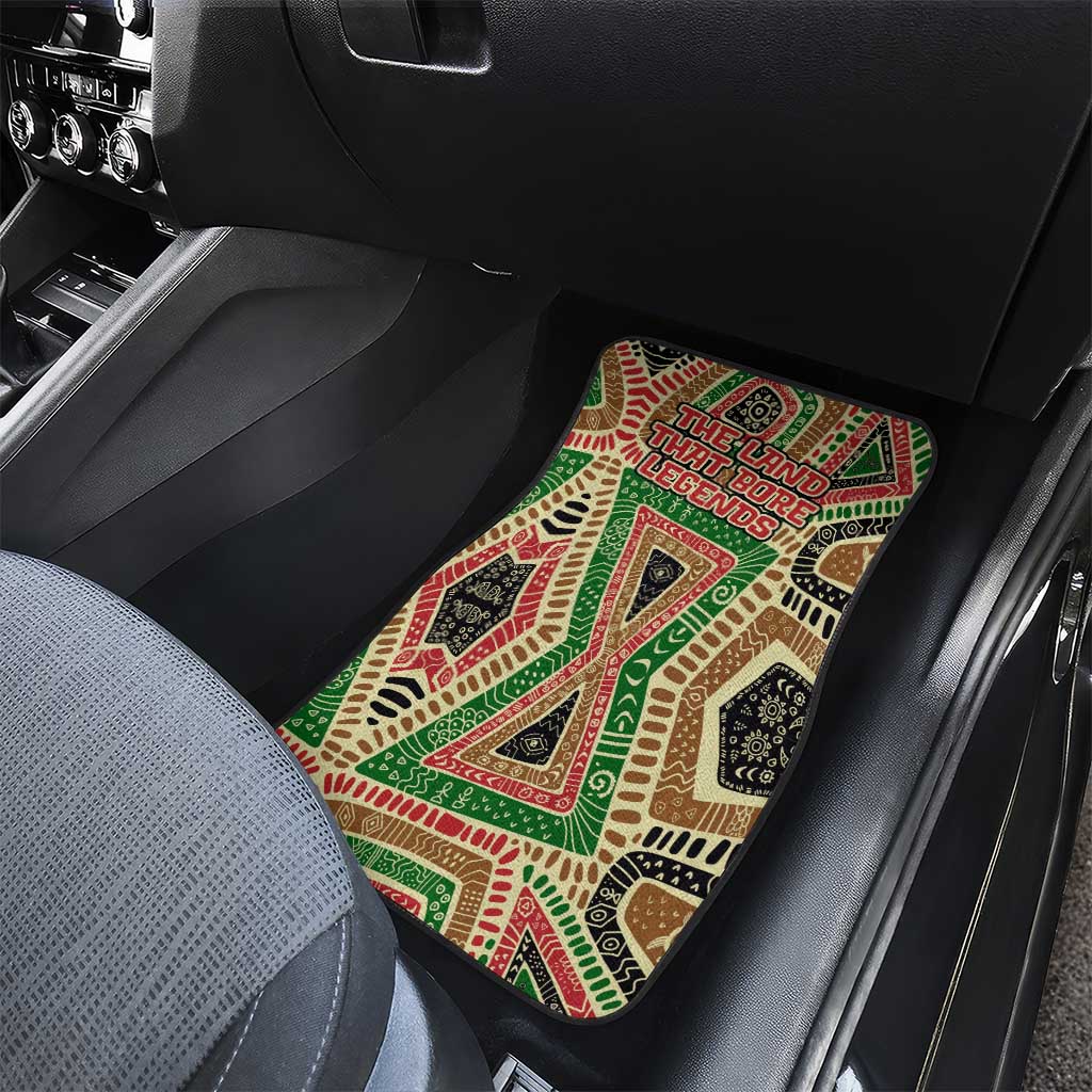 Darfur Sudan Car Mats Red Green Beige Tribal Pattern - African Pride