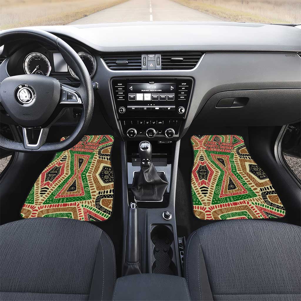Darfur Sudan Car Mats Red Green Beige Tribal Pattern - African Pride