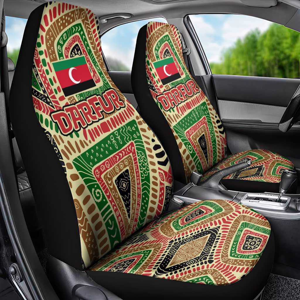 Darfur Sudan Car Seat Cover Red Green Beige Tribal Pattern - African Pride