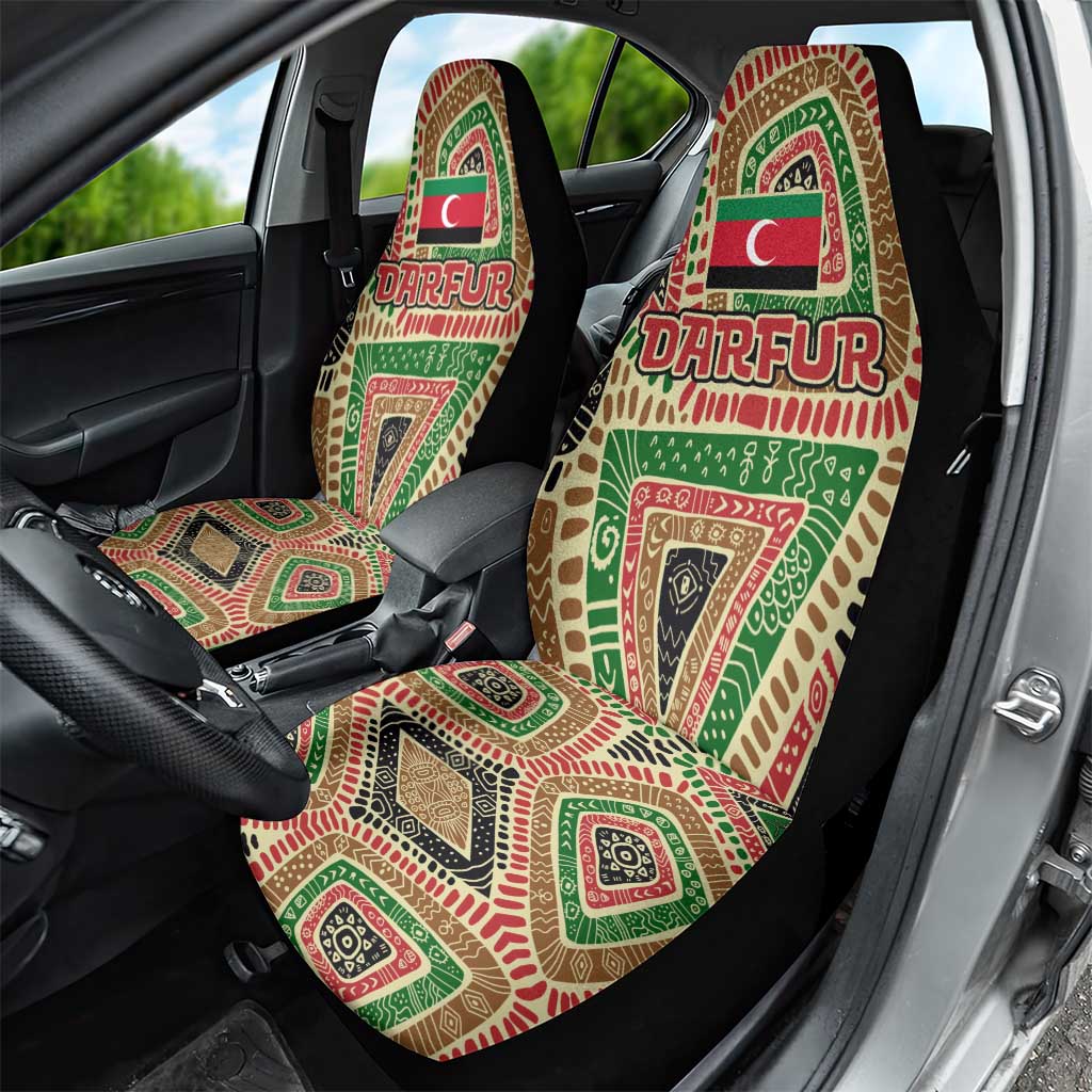 Darfur Sudan Car Seat Cover Red Green Beige Tribal Pattern - African Pride