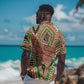 Darfur Sudan Hawaiian Shirt Red Green Beige Tribal Pattern - African Pride