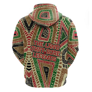 Darfur Sudan Hoodie Red Green Beige Tribal Pattern - African Pride