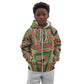 Darfur Sudan Kid Hoodie Red Green Beige Tribal Pattern - African Pride