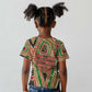 Darfur Sudan Kid T shirt Red Green Beige Tribal Pattern - African Pride