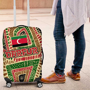 Darfur Sudan Luggage Cover Red Green Beige Tribal Pattern - African Pride