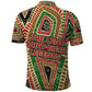 Darfur Sudan Polo Shirt Red Green Beige Tribal Pattern - African Pride