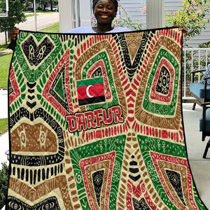 Darfur Sudan Quilt Red Green Beige Tribal Pattern - African Pride