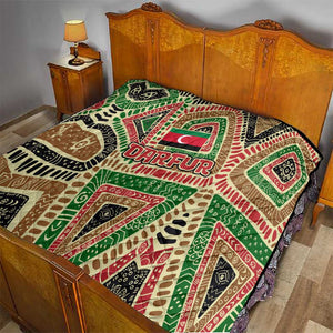 Darfur Sudan Quilt Red Green Beige Tribal Pattern - African Pride