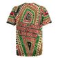 Darfur Sudan Rugby Jersey Red Green Beige Tribal Pattern - African Pride
