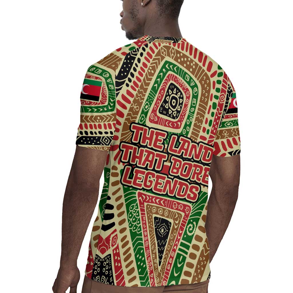 Darfur Sudan Rugby Jersey Red Green Beige Tribal Pattern - African Pride