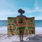 Darfur Sudan Sarong Red Green Beige Tribal Pattern - African Pride