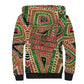 Darfur Sudan Sherpa Hoodie Red Green Beige Tribal Pattern - African Pride