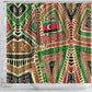 Darfur Sudan Shower Curtain Red Green Beige Tribal Pattern - African Pride