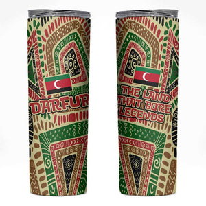 Darfur Sudan Skinny Tumbler Red Green Beige Tribal Pattern - African Pride