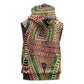 Darfur Sudan Sleeveless Hoodie Red Green Beige Tribal Pattern - African Pride