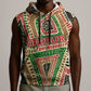 Darfur Sudan Sleeveless Zip Hoodie Red Green Beige Tribal Pattern - African Pride