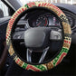 Darfur Sudan Steering Wheel Cover Red Green Beige Tribal Pattern - African Pride