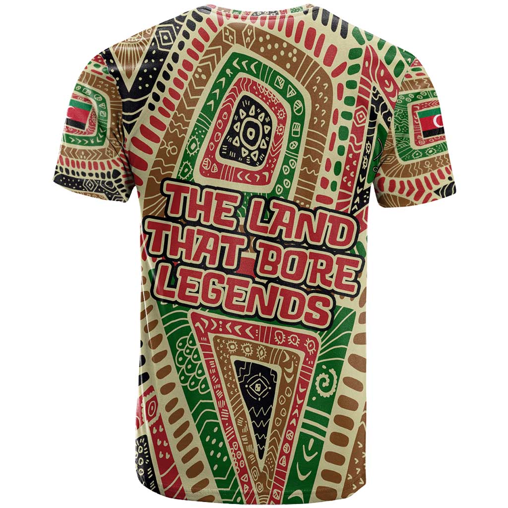 Darfur Sudan T shirt Red Green Beige Tribal Pattern - African Pride