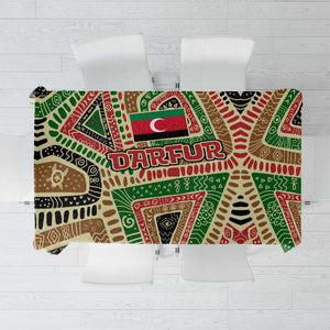 Darfur Sudan Tablecloth Red Green Beige Tribal Pattern - African Pride