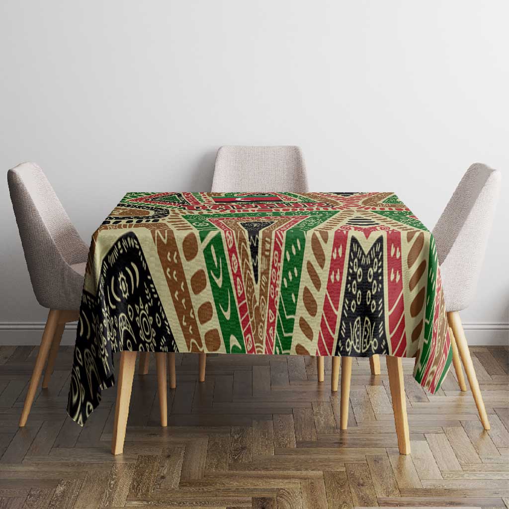 Darfur Sudan Tablecloth Red Green Beige Tribal Pattern - African Pride