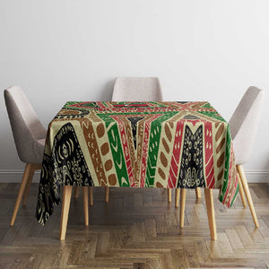 Darfur Sudan Tablecloth Red Green Beige Tribal Pattern - African Pride