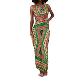 Darfur Sudan Tank Maxi Dress Red Green Beige Tribal Pattern - African Pride