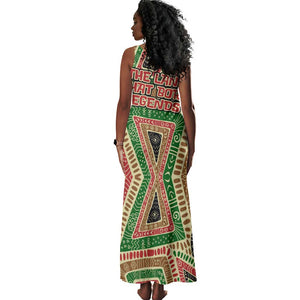 Darfur Sudan Tank Maxi Dress Red Green Beige Tribal Pattern - African Pride