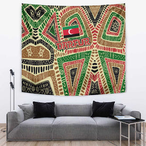 Darfur Sudan Tapestry Red Green Beige Tribal Pattern - African Pride