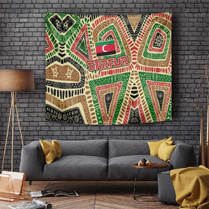 Darfur Sudan Tapestry Red Green Beige Tribal Pattern - African Pride