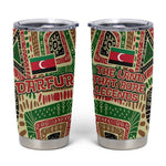 Darfur Sudan Tumbler Cup Red Green Beige Tribal Pattern - African Pride