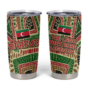 Darfur Sudan Tumbler Cup Red Green Beige Tribal Pattern - African Pride