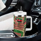 Darfur Sudan Tumbler With Handle Red Green Beige Tribal Pattern - African Pride