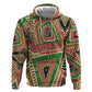 Darfur Sudan Zip Hoodie Red Green Beige Tribal Pattern - African Pride