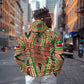 Darfur Sudan Zip Hoodie Red Green Beige Tribal Pattern - African Pride