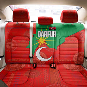 Darfur Sudan Back Car Seat Cover Red Green Yellow Crescent Star - African Pride