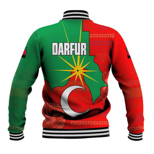 Darfur Sudan Baseball Jacket Red Green Yellow Crescent Star - African Pride