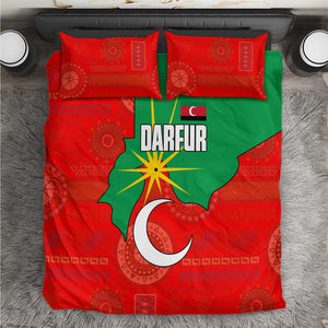 Darfur Sudan Bedding Set Red Green Yellow Crescent Star - African Pride