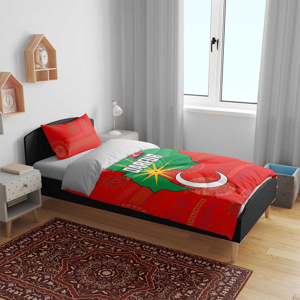Darfur Sudan Bedding Set Red Green Yellow Crescent Star - African Pride