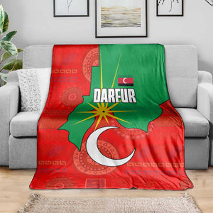 Darfur Sudan Blanket Red Green Yellow Crescent Star - African Pride