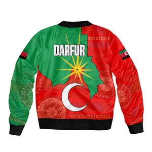 Darfur Sudan Bomber Jacket Red Green Yellow Crescent Star - African Pride
