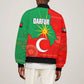 Darfur Sudan Bomber Jacket Red Green Yellow Crescent Star - African Pride