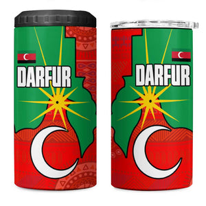 Darfur Sudan 4 in 1 Can Cooler Tumbler Red Green Yellow Crescent Star - African Pride