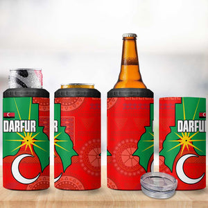 Darfur Sudan 4 in 1 Can Cooler Tumbler Red Green Yellow Crescent Star - African Pride