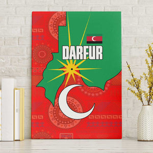 Darfur Sudan Canvas Wall Art Red Green Yellow Crescent Star - African Pride