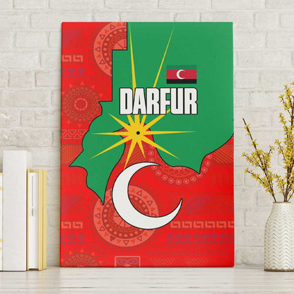 Darfur Sudan Canvas Wall Art Red Green Yellow Crescent Star - African Pride