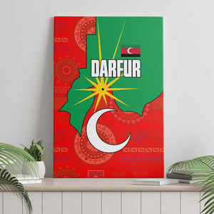 Darfur Sudan Canvas Wall Art Red Green Yellow Crescent Star - African Pride
