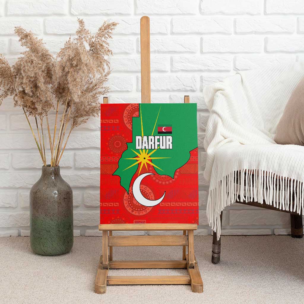 Darfur Sudan Canvas Wall Art Red Green Yellow Crescent Star - African Pride
