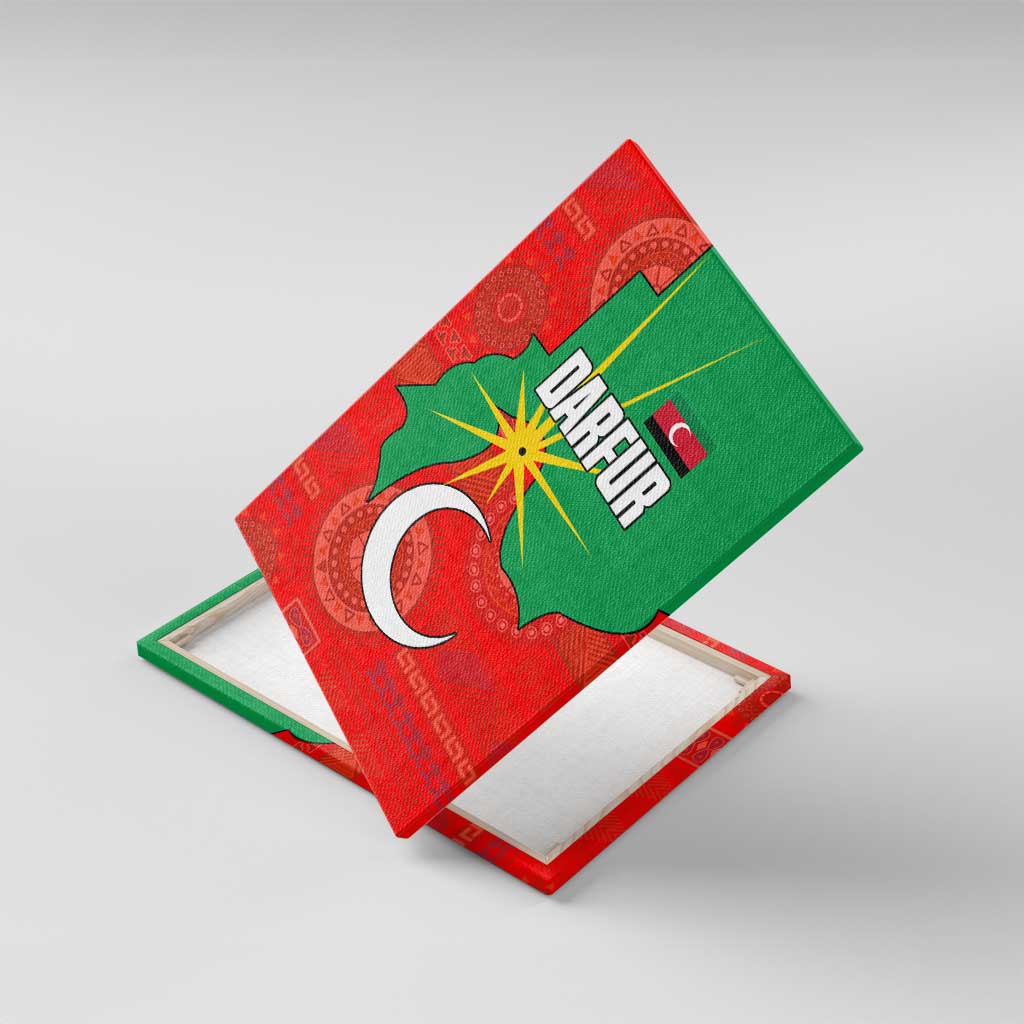 Darfur Sudan Canvas Wall Art Red Green Yellow Crescent Star - African Pride