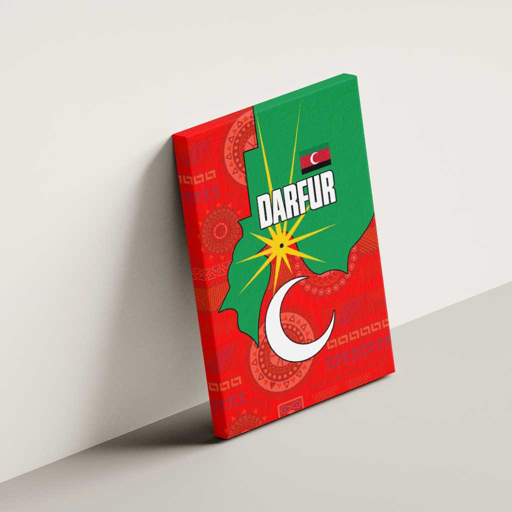 Darfur Sudan Canvas Wall Art Red Green Yellow Crescent Star - African Pride