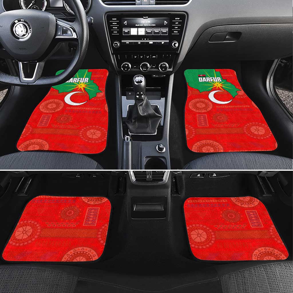 Darfur Sudan Car Mats Red Green Yellow Crescent Star - African Pride